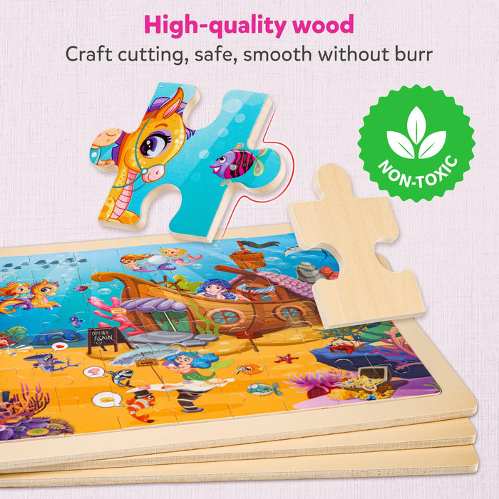 Unicorn Mermaid Princess Fairy Wooden Puzzles 60