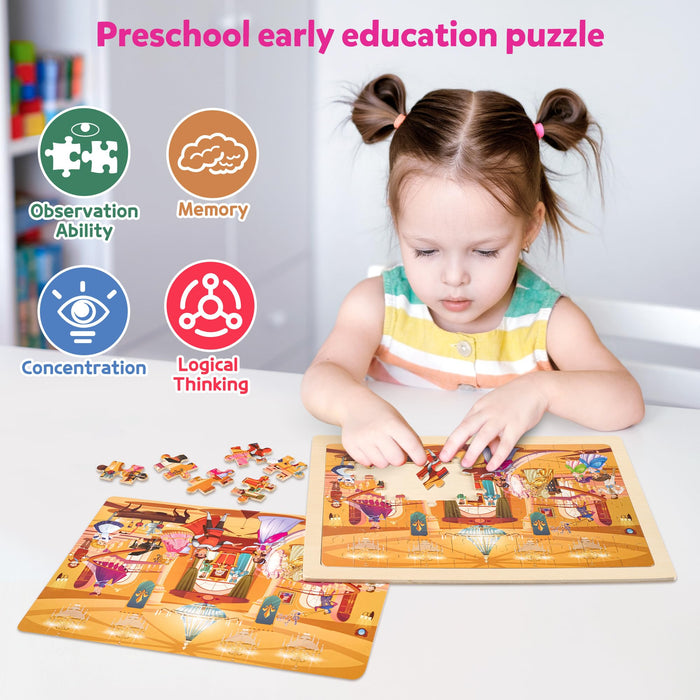 Unicorn Mermaid Princess Fairy Wooden Puzzles 60