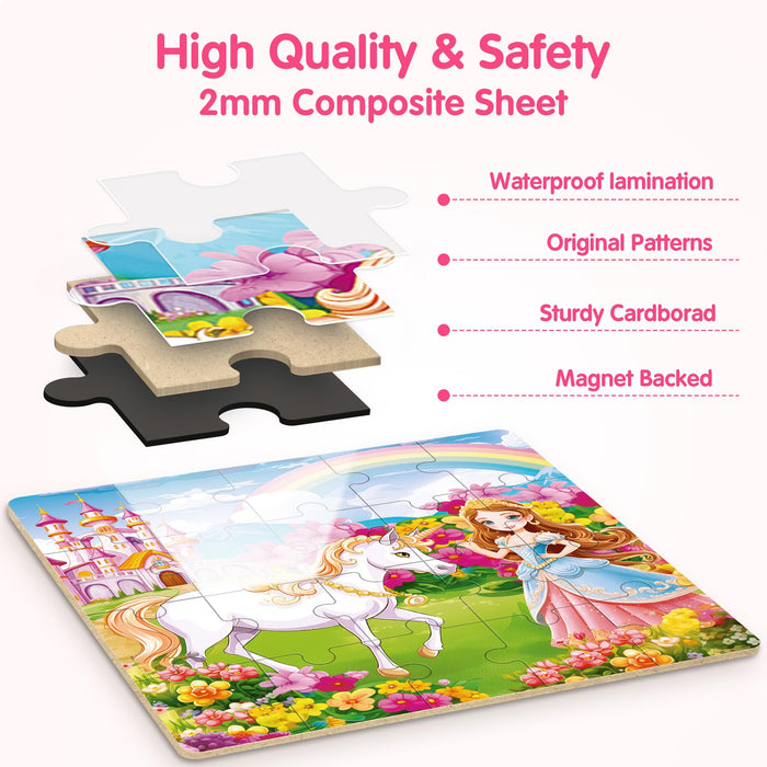 Unicorn Princess Fairy Magnetic Puzzles