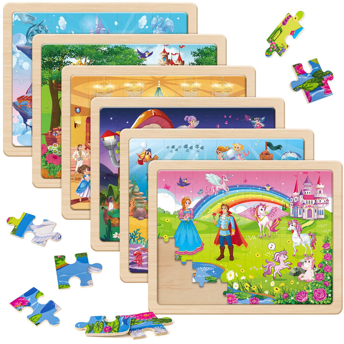 Unicorn Mermaid Princess Fairy Wooden Puzzles 60