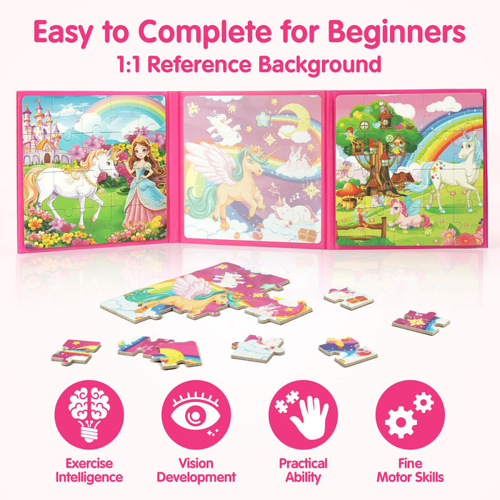 Unicorn Princess Fairy Magnetic Puzzles