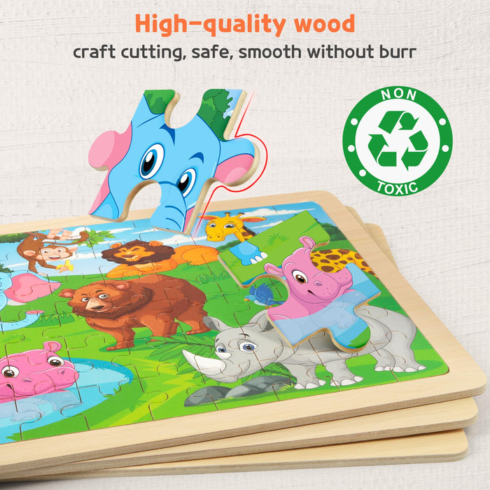 Mixed animal theme Wooden Puzzles