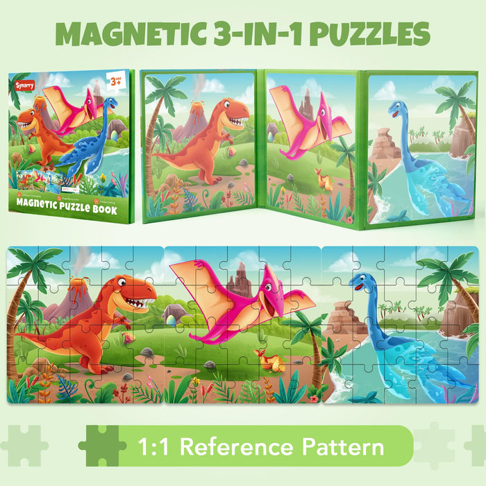 3 IN 1  Dinosaur Magnetic Puzzles