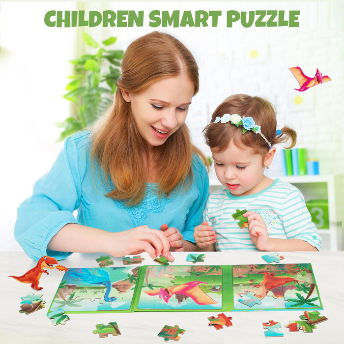 3 IN 1  Dinosaur Magnetic Puzzles