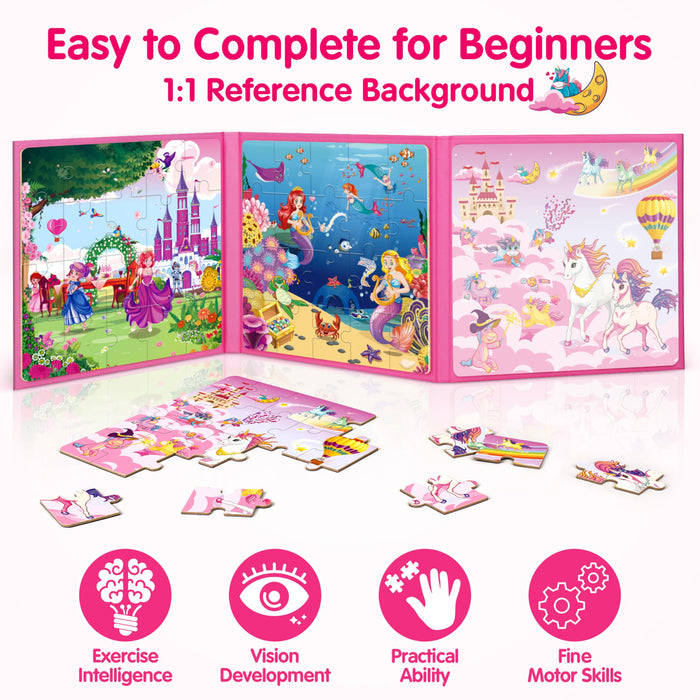 Unicorn Mermaid Princess Magnetic Puzzles