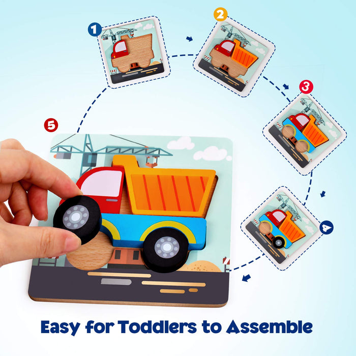 Wooden Vehicle Puzzles for Infants