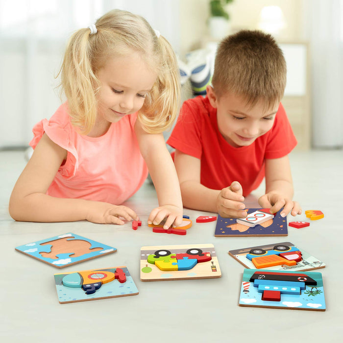 Wooden Vehicle Puzzles for Infants