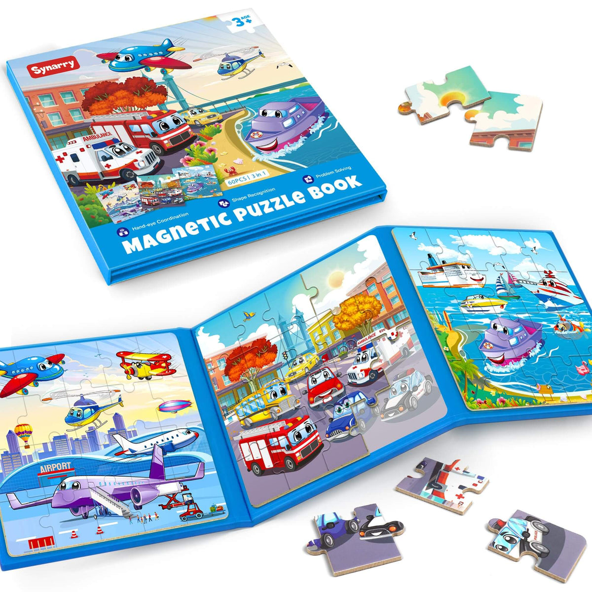 Air Land Water Transport Magnetic Puzzles — Synarry