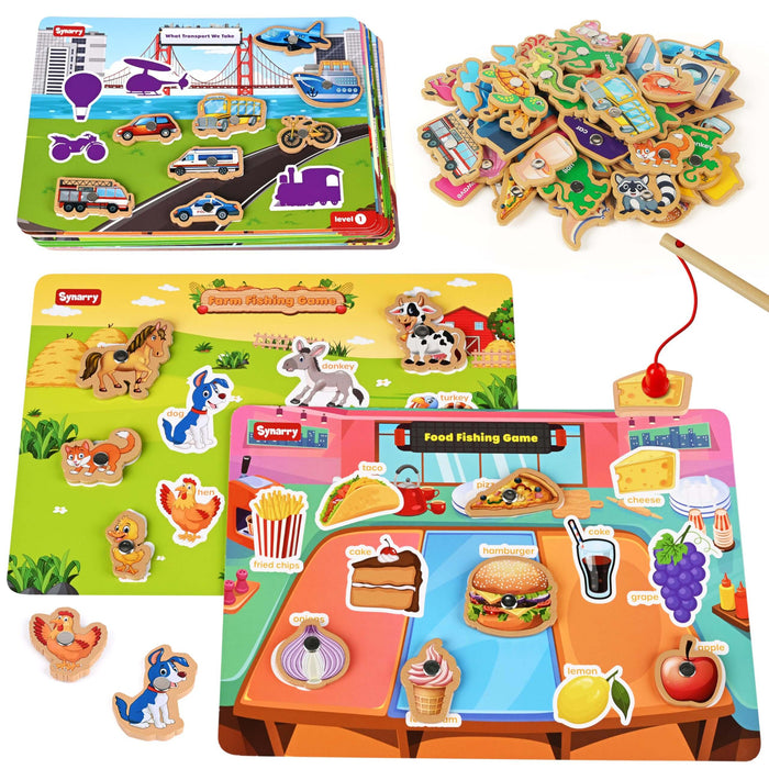 Wooden Magnetic Sight Word Fishing Game