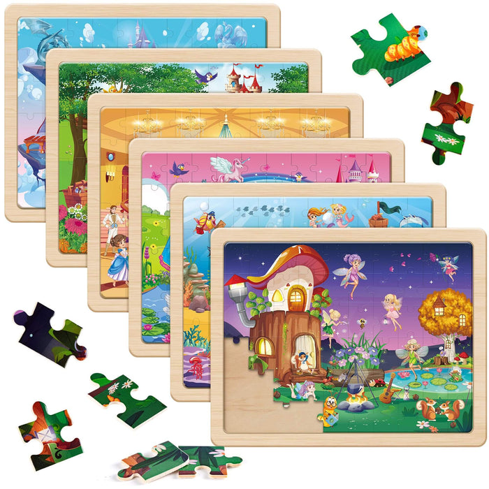 Unicorn Mermaid Princess Fairy Wooden Puzzles