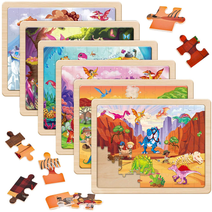 Wooden Dinosaur Educational Puzzles