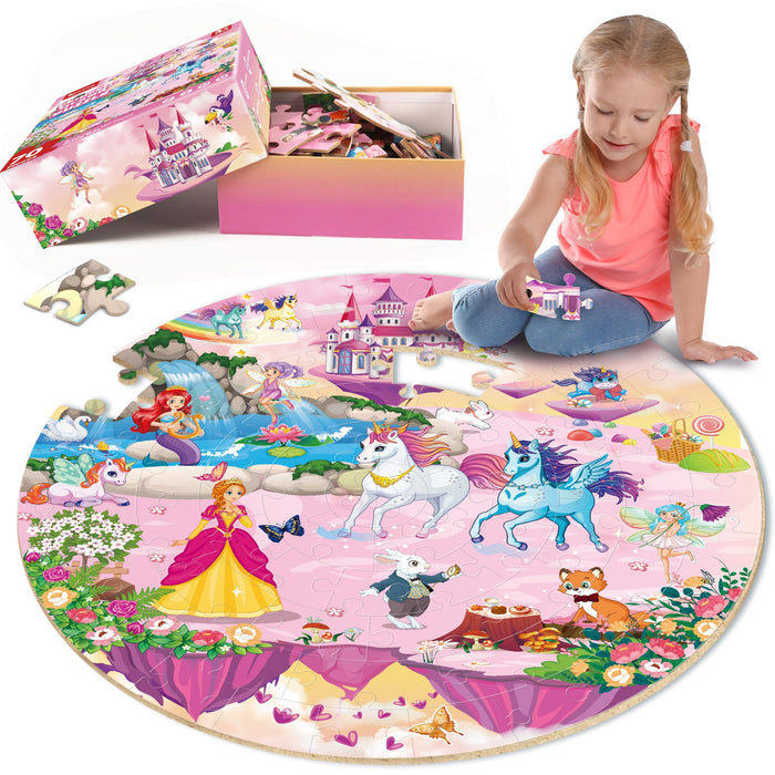 Unicorn Princess Mermaid Fairy Floor Puzzle