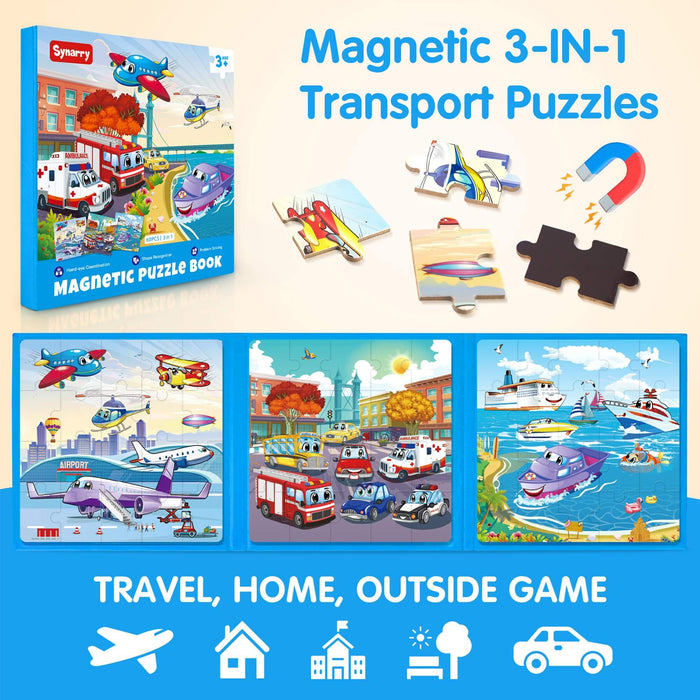 Air Land Water Transport Magnetic Puzzles