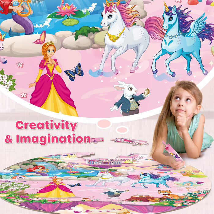 Unicorn Princess Mermaid Fairy Floor Puzzle