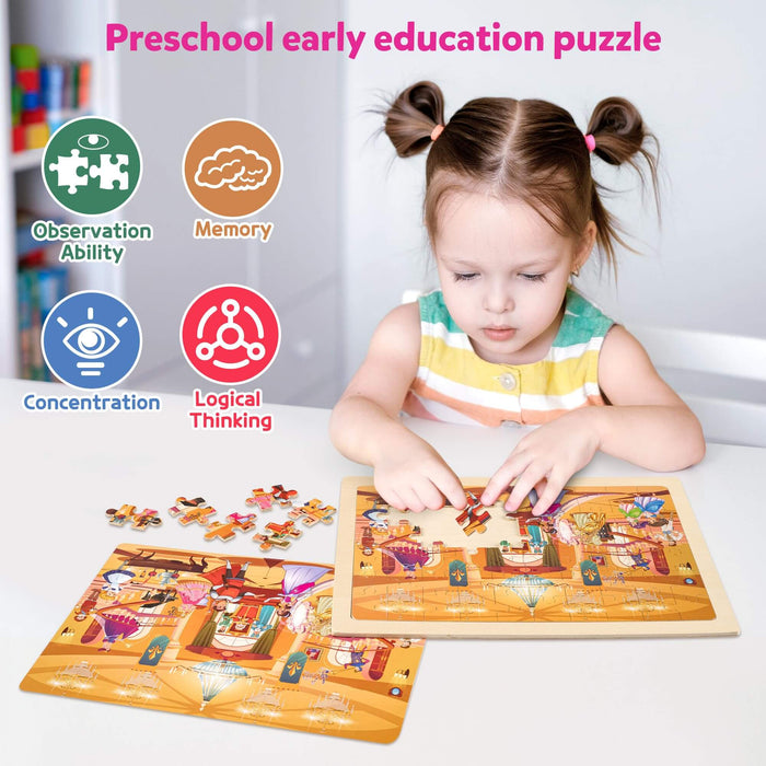 Unicorn Mermaid Princess Fairy Wooden Puzzles